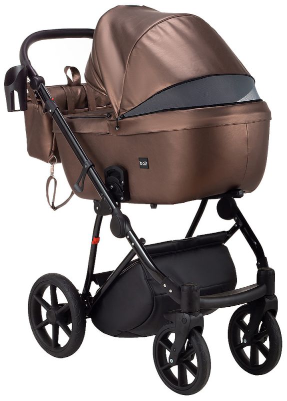 Коляска 2 в 1 Bair Infinity шкіра 100% BI-02-AMO bronze pearl (бронза перламутр)