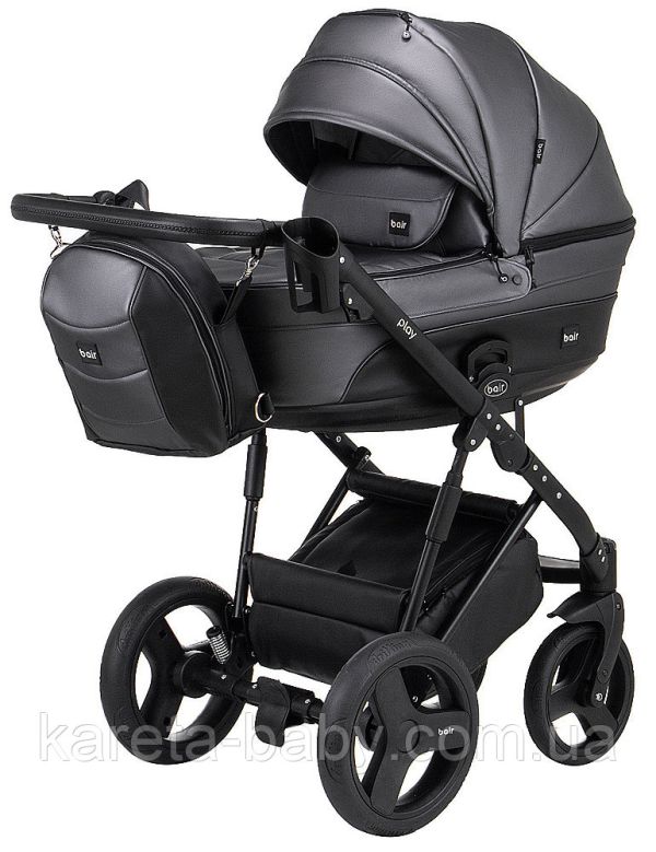 Коляска 2 в 1 Bair Play Plus BPL-114 графіт (перламутр) - чорний