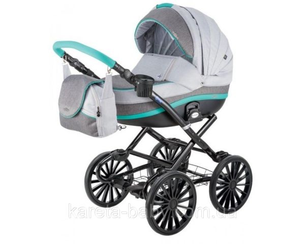 Коляска 2 в 1 Adamex Marcello R14 (сірий+м'ята) Коляска 2 в 1 Adamex Marcello R14 (сірий+м'ята)