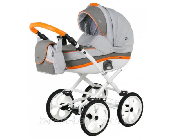 Коляска 2 в 1 Adamex Marcello R5 (сірий+жовтогарячий) Коляска 2 в 1 Adamex Marcello R5 (сірий+жовтогарячий)