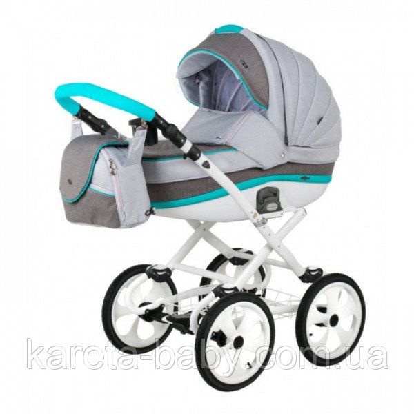 Коляска 2 в 1 Adamex Marcello R9 (серый+мята)