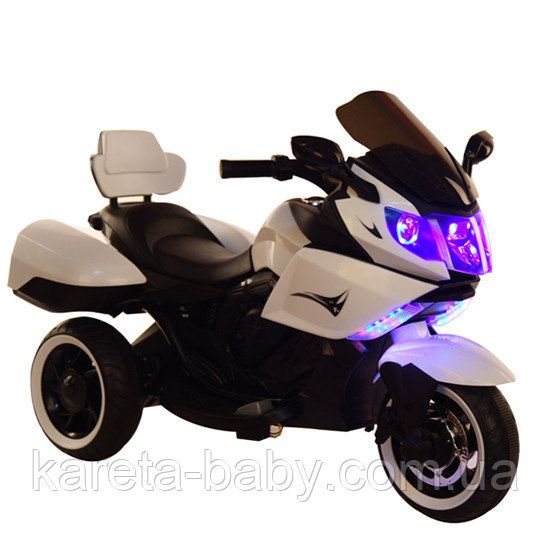 Електромобіль T-7224 WHITE мотоцикл 6V7AH мотор 2*20W з MP3 106*55*74 /1/