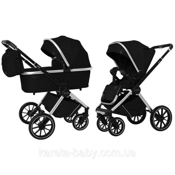 Коляска 2 в 1 CARRELLO Optima CRL-6503 Leather Black в льне Коляска 2 в 1 CARRELLO Optima CRL-6503 Leather Black в льне