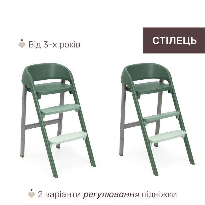 Стульчик для кормления Chicco Crescendo Up 3 в 1 Imperial Green Re-Lux