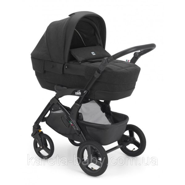 Коляска 3 в 1 Cam DINAMICO UP ROVER, на чорній рамі, чорний