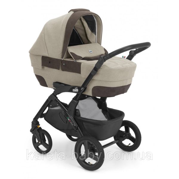 Коляска 3 в 1 Cam DINAMICO UP ROVER, на чорній рамі, бежевий