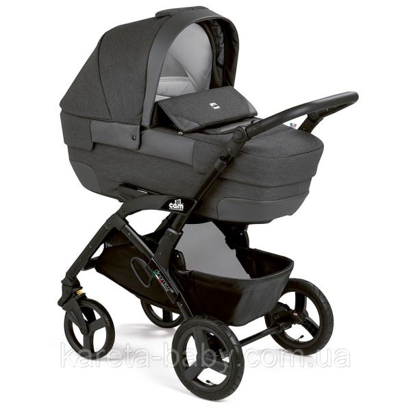 Коляска 3 в 1 Cam DINAMICO UP ROVER, на чорній рамі, антрацит