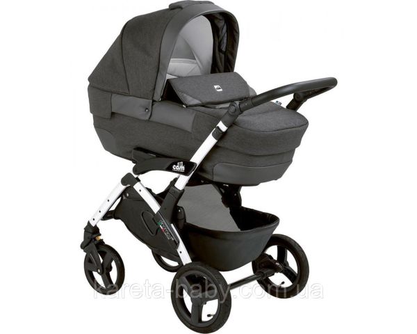 Коляска 3 в 1 Cam DINAMICO UP ROVER, на білій рамі, антрацит Коляска 3 в 1 Cam DINAMICO UP ROVER, на білій рамі, антрацит