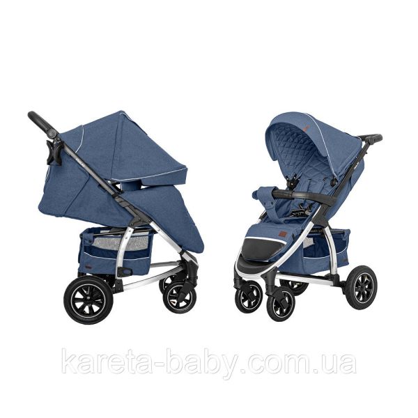 Коляска прогулянкова CARRELLO Vista CRL-5511 Denim Blue в льоні + дощовик L /1/ MOQ
