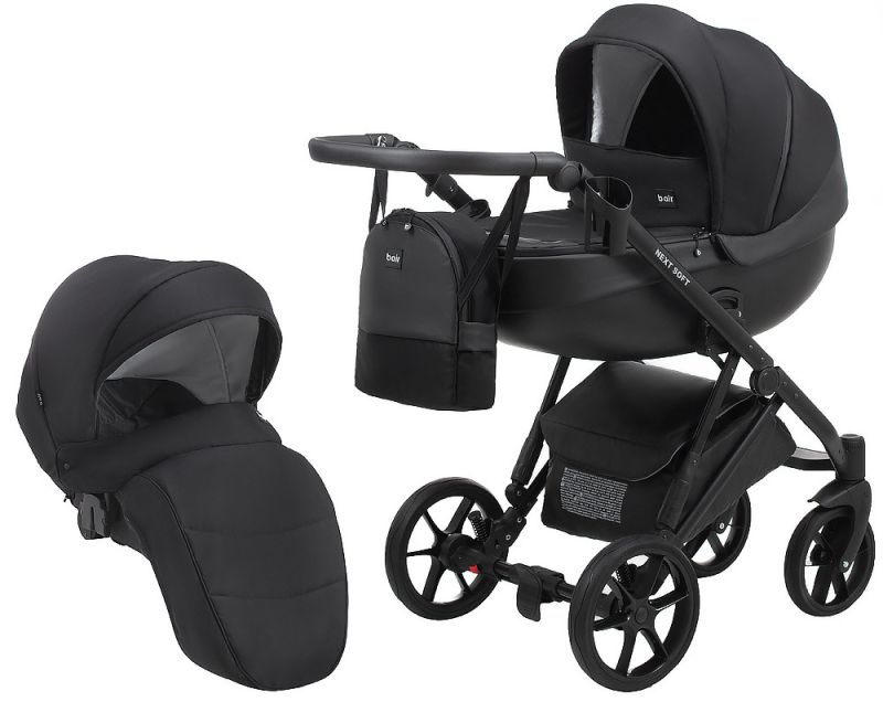 Коляска 2 в 1 Bair Next Soft 02 черный