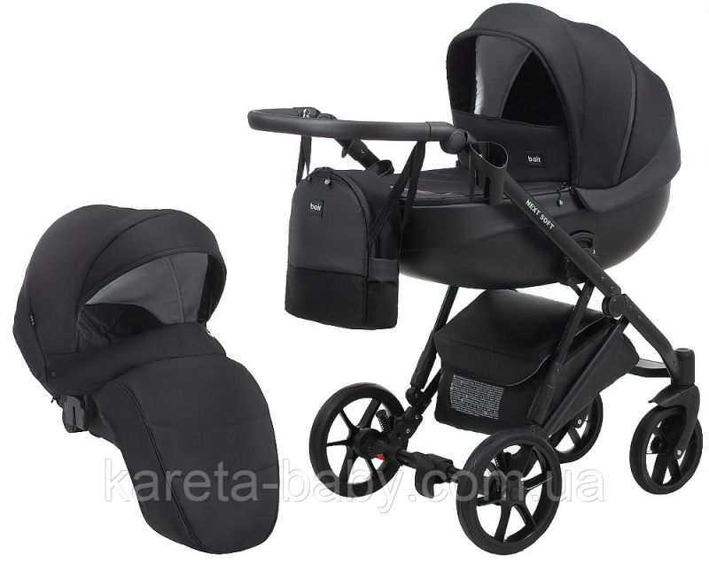 Коляска 2 в 1 Bair Next Soft 02 черный