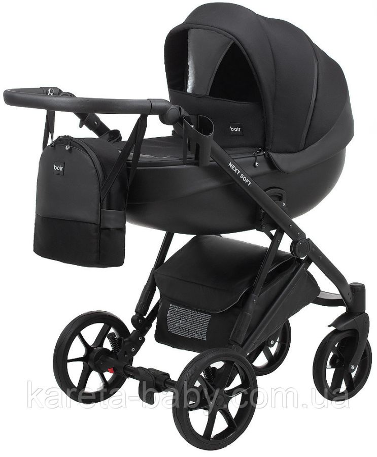 Коляска 2 в 1 Bair Next Soft 02 черный