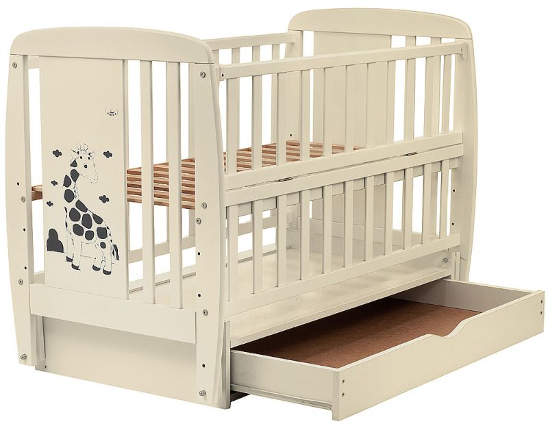 Ліжко Babyroom Жирафік маятник, ящик, відкидний бік DJMYO-3 бук слонова кістка