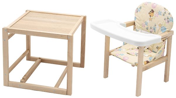 Стульчик- трансформер Babyroom Пони-230 eko без лака пластиковая столешница  желтый (винни пух) Стульчик- трансформер Babyroom Пони-230 eko без лака пластиковая столешница  желтый (винни пух)