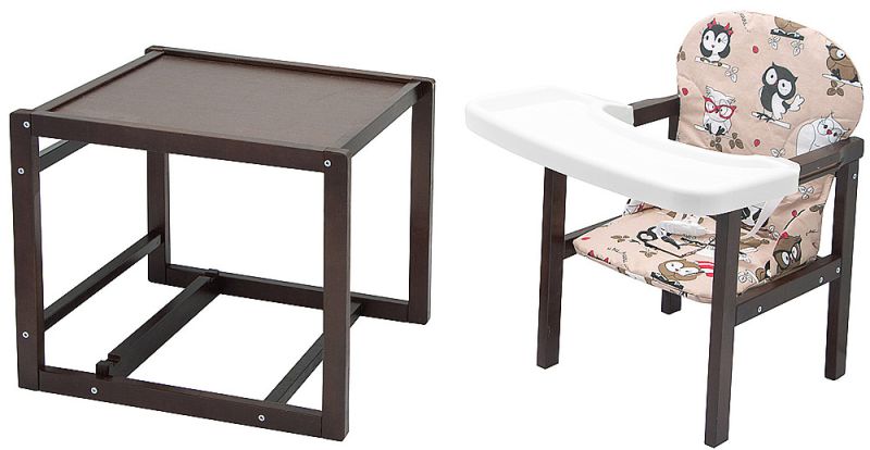 Стульчик- трансформер Babyroom Пони-220 тонированный пластиковая столешница  бежевый (совы)