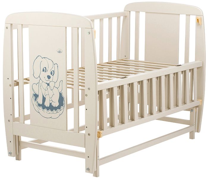 Кровать Babyroom Собачка маятник, откидной бок DSMO-02  бук слоновая кость