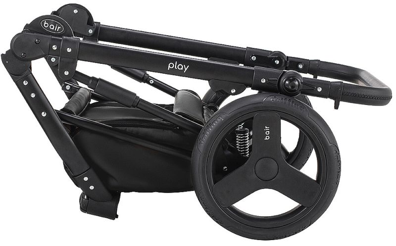 Коляска 2 в 1 Bair Play Plus Soft BPS-834 світло-бежевий - чорний (шкіра)