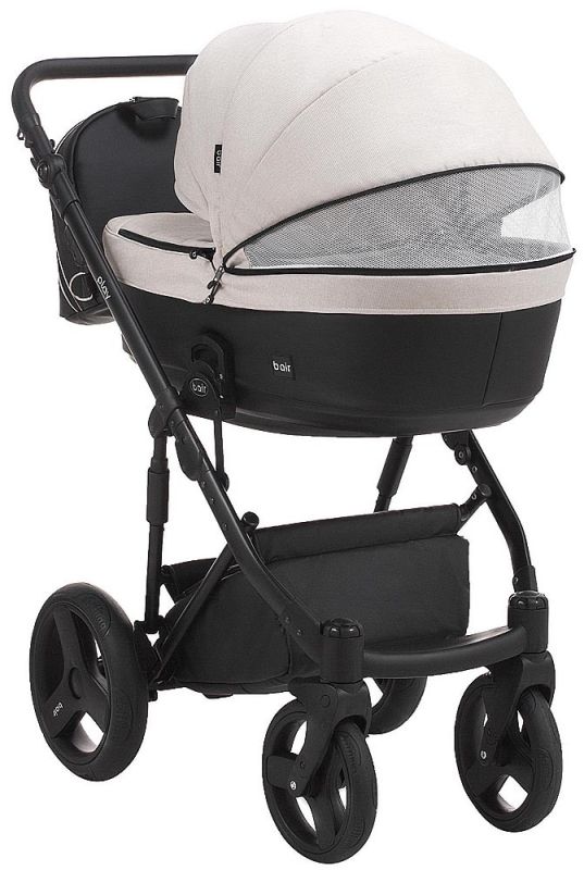 Коляска 2 в 1 Bair Play Plus Soft BPS-834 світло-бежевий - чорний (шкіра)