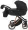 Коляска 2 в 1 Adamex Belissa Special Edidion (Pink Gold) PS-571 чёрный - черная кожа (перфорация)
