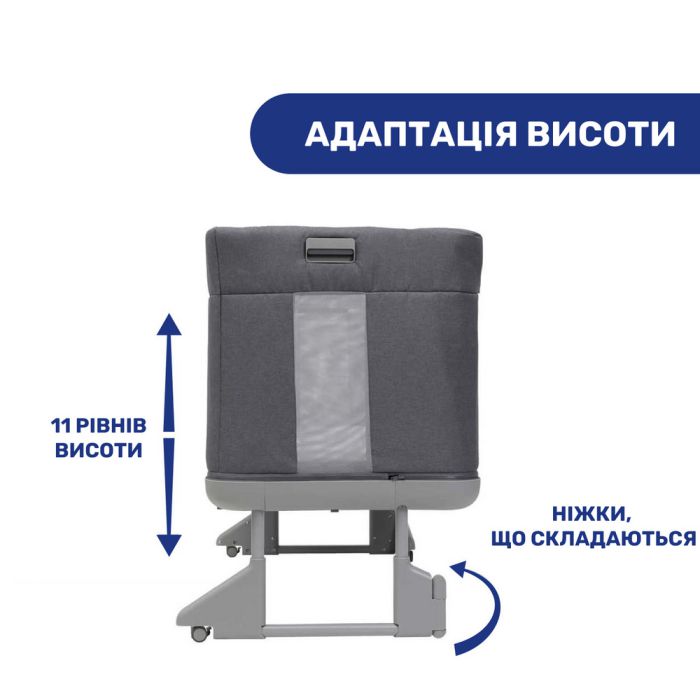 Приставная кроватка Chicco Next2Me Forever Slate Grey