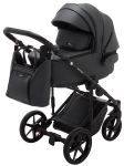 Коляска 2 в 1 Adamex Porto Light ECO кожа 100% SA-5 графит