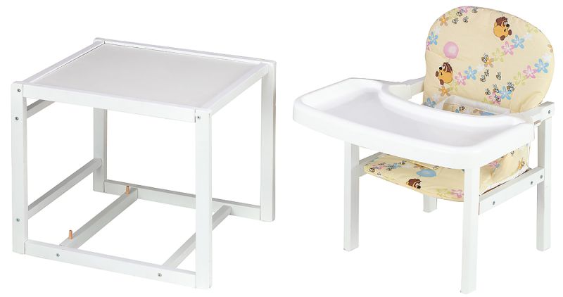 Стульчик- трансформер Babyroom Пони-240 белый пластиковая столешница  бежевый (винни пух)