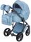 Коляска 2 в 1 Adamex Luciano шкіра 100% Q118 блакитний перламутр