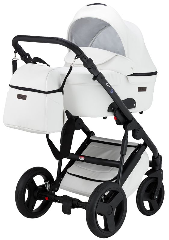 Коляска 2 в 1 Bair Leo шкіра 100% GN-99 білий