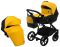 Коляска 2 в 1 Bair Kiwi кожа 100% BK-63/15 желтый - черный