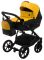Коляска 2 в 1 Bair Kiwi кожа 100% BK-63/15 желтый - черный