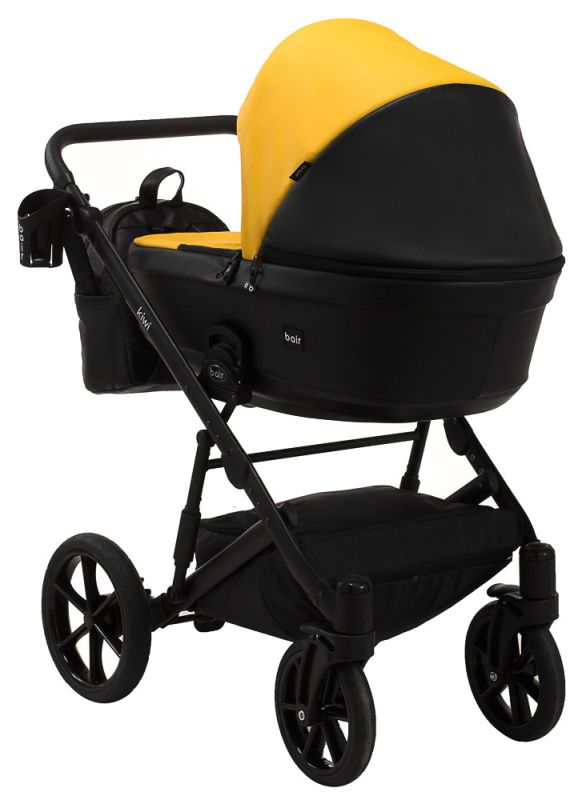 Коляска 2 в 1 Bair Kiwi кожа 100% BK-63/15 желтый - черный