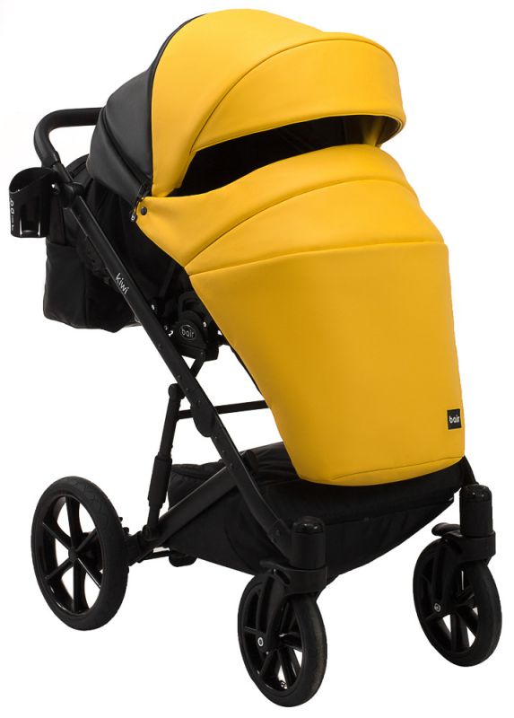Коляска 2 в 1 Bair Kiwi кожа 100% BK-63/15 желтый - черный