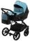 Коляска 2 в 1 Bair Kiwi кожа 100% BK-7/15 голубой - черный