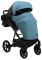 Коляска 2 в 1 Bair Kiwi кожа 100% BK-7/15 голубой - черный