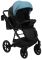 Коляска 2 в 1 Bair Kiwi кожа 100% BK-7/15 голубой - черный