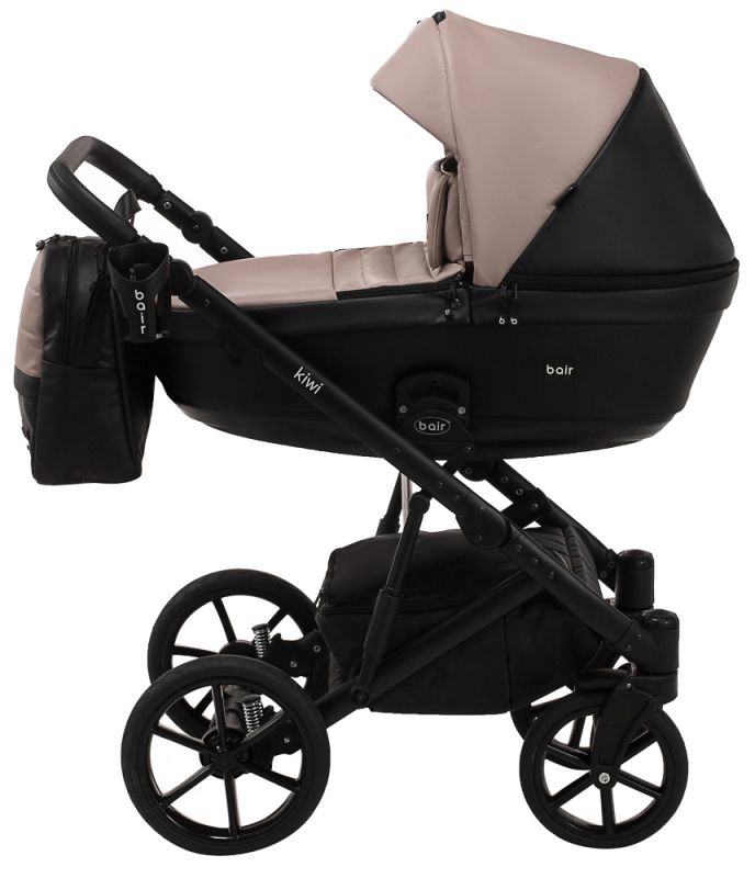 Коляска 2 в 1 Bair Kiwi кожа 100% BK-18/15 капучино - черный