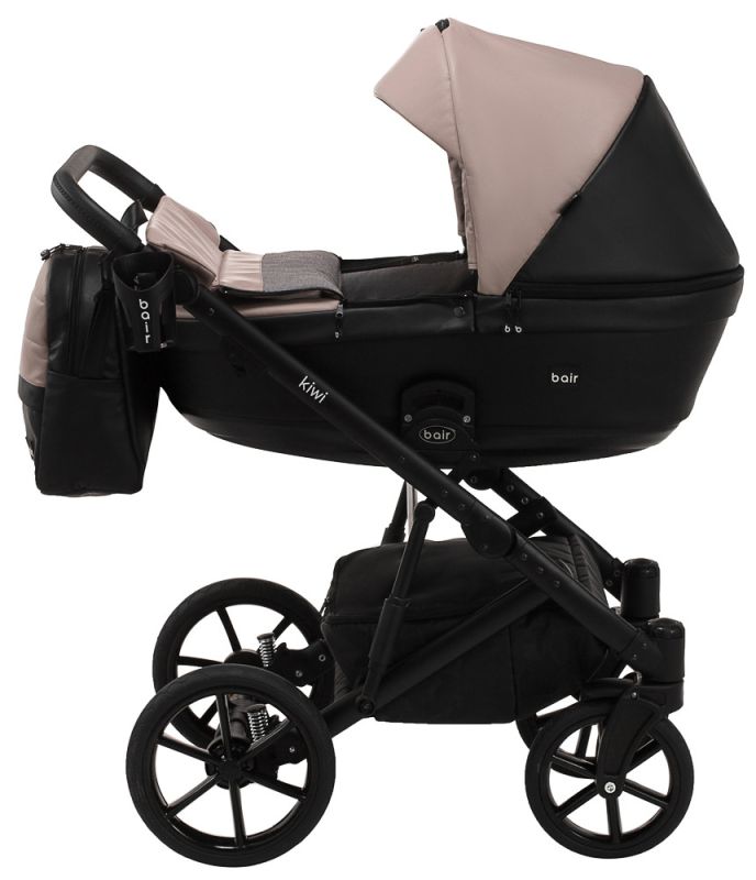 Коляска 2 в 1 Bair Kiwi кожа 100% BK-18/15 капучино - черный