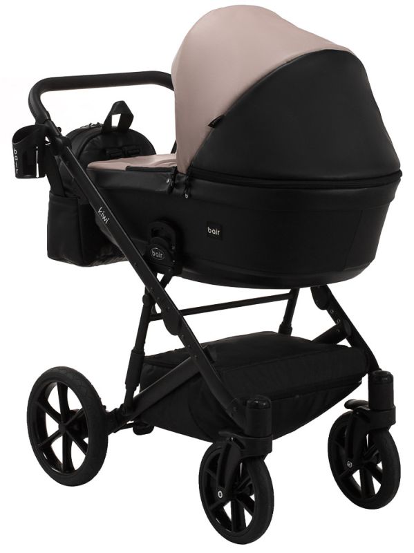 Коляска 2 в 1 Bair Kiwi кожа 100% BK-18/15 капучино - черный