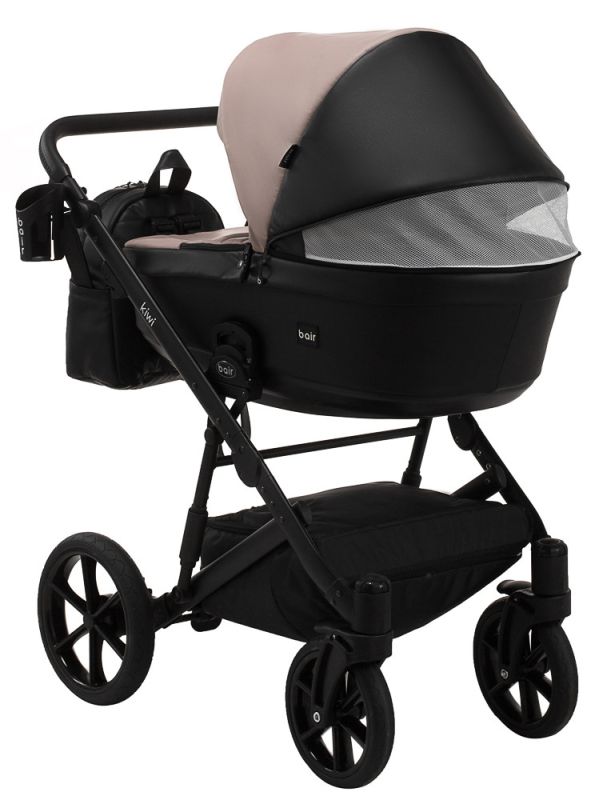 Коляска 2 в 1 Bair Kiwi кожа 100% BK-18/15 капучино - черный