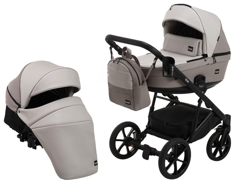 Коляска 2 в 1 Bair Kiwi кожа 100% BK-14/13 беж - капучино