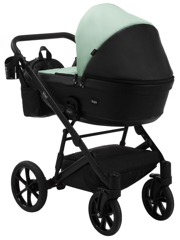 Коляска 2 в 1 Bair Kiwi кожа 100% BK-8/15 мятный - черный