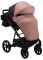 Коляска 2 в 1 Bair Kiwi шкіра 100% BK-44/15 рожевий (пудра) - чорний
