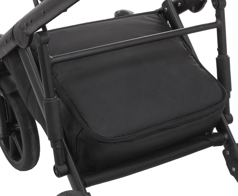 Коляска 2 в 1 Bair Kiwi кожа 100% BK-15 черный