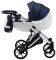 Коляска 2 в 1 Bair Next White кожа 100% 58 темно-синий (перламутр)