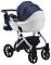Коляска 2 в 1 Bair Next White кожа 100% 58 темно-синий (перламутр)