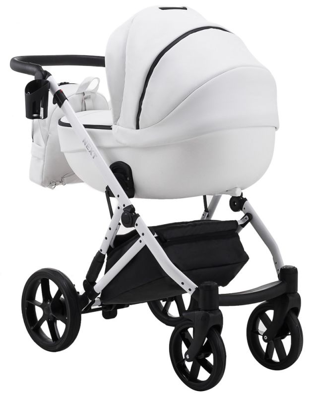 Коляска 2 в 1 Bair Next White кожа 100% 65 белый
