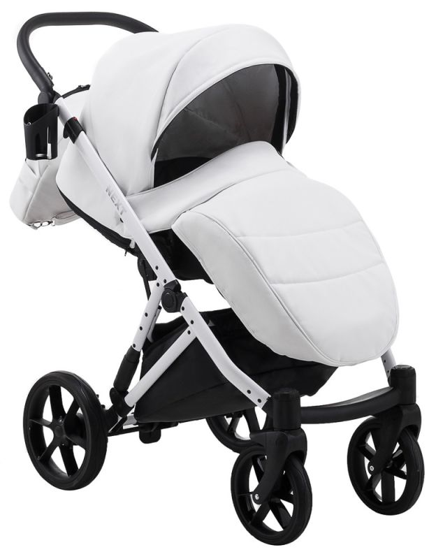 Коляска 2 в 1 Bair Next White кожа 100% 65 белый