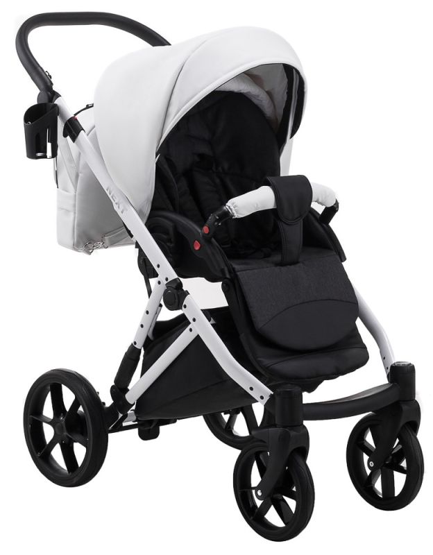 Коляска 2 в 1 Bair Next White кожа 100% 65 белый