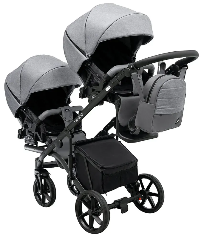 Коляска 2 в 1 для двійні Bair Kiwi DUO Soft BKP-218 сірий