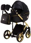 Коляска 2 в 1 Adamex Luciano Polar (Gold) Q85 чорний - чорна шкіра (видавлена крапка)